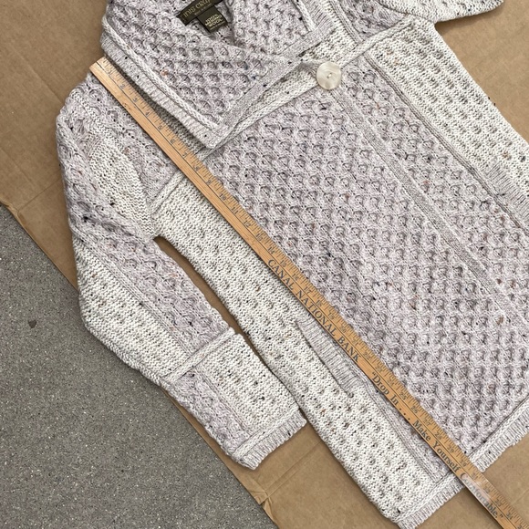 Inis Crafts Made in Ireland 100% Merino Wool Knit Cardigan Sweater Large Button - Picture 10 of 14